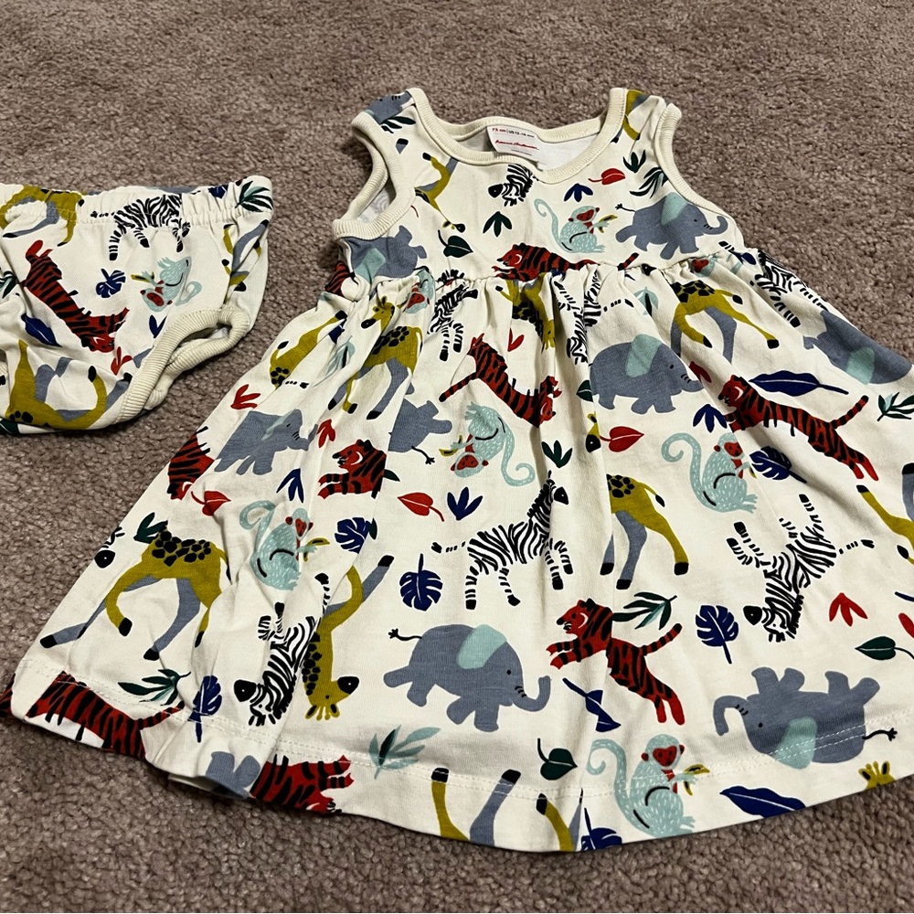 Animal Print Baby Dress with Bloomers